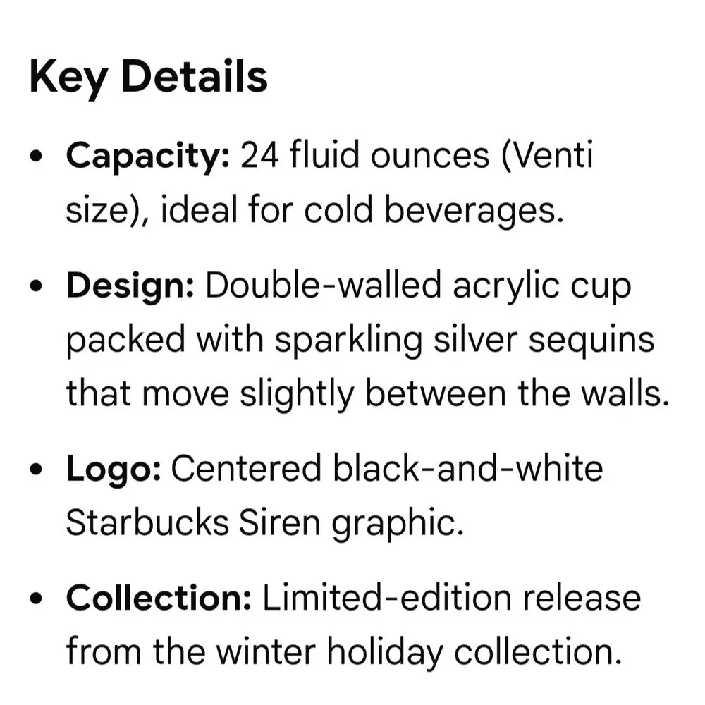 Starbucks silver sequins